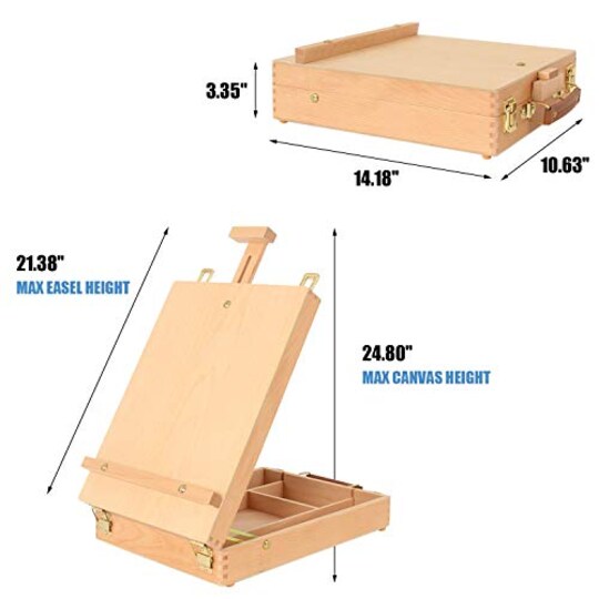 U.S. Art Supply Wooden French Style Field Sketchbox Tripod Box Easel - TCP Global U.S. Art Supply Wooden French Style Field Sketchbox Tripod Box Easel - TCP Global